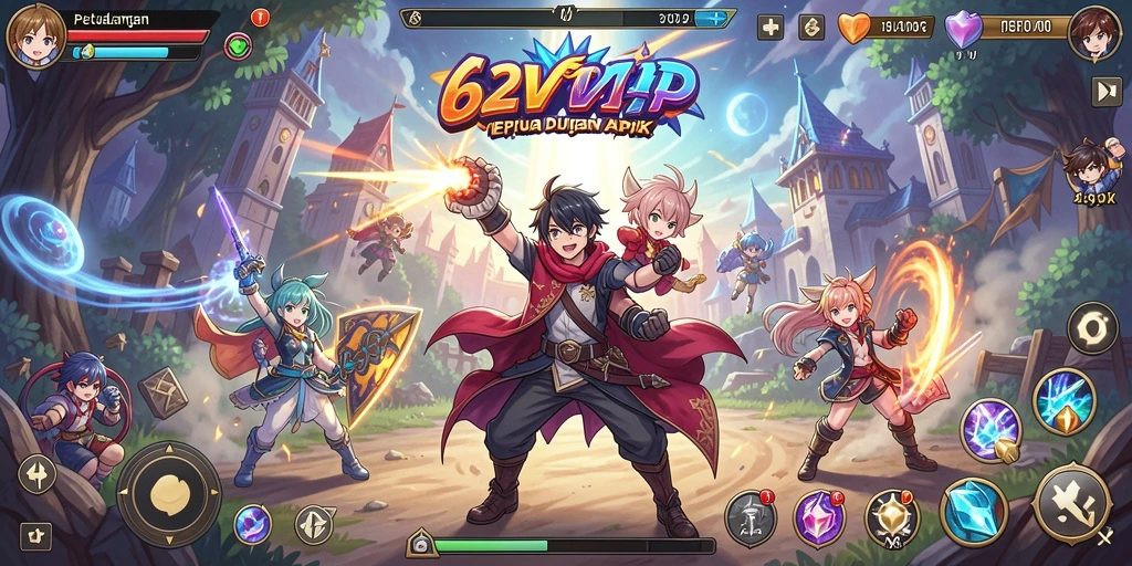 Gameplay menarik dari 62VIP menampilkan karakter anime yang penuh aksi.