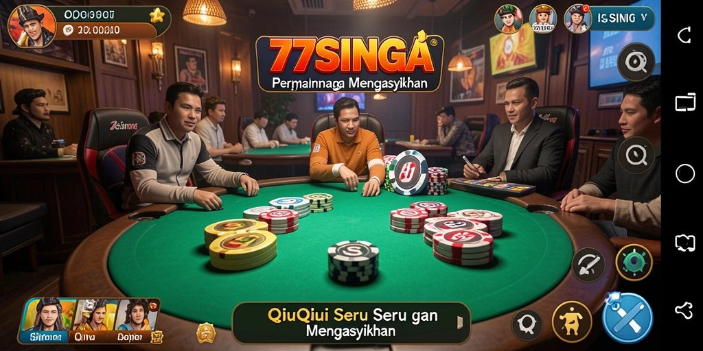 Tampilan gameplay QiuQiu yang menarik di 77SINGA.