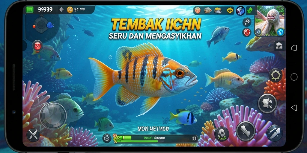 Tampilan seru gameplay Tembak Ikan dengan grafis menawan.
