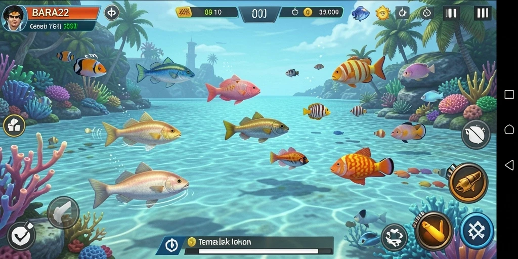 Tangkapan layar menunjukkan gameplay seru Tembak Ikan di BARA22.