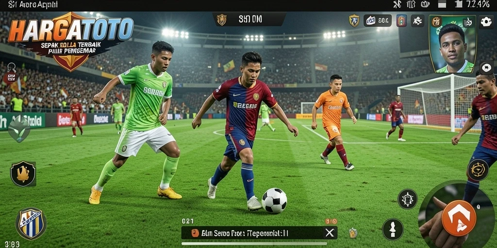 Tampilan gameplay HARGATOTO yang mendebarkan di lapangan hijau.