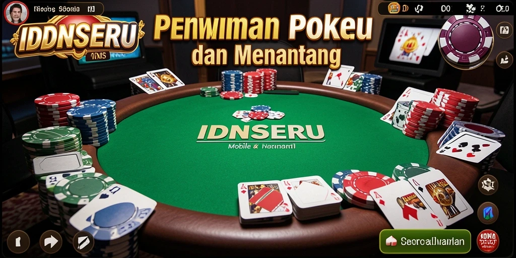 Screenshot utama IDNSERU menampilkan gameplay Poker yang seru dan interaktif.