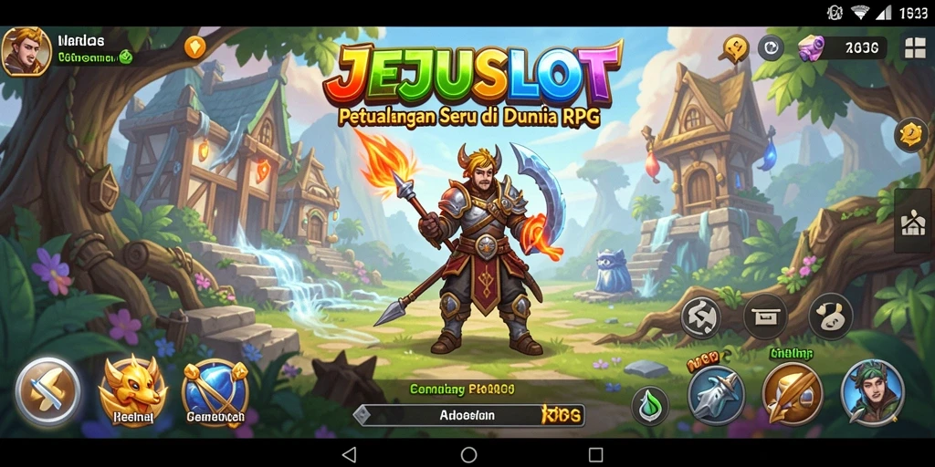 Tampilan gameplay menakjubkan di JEJUSLOT dengan karakter dan monster.