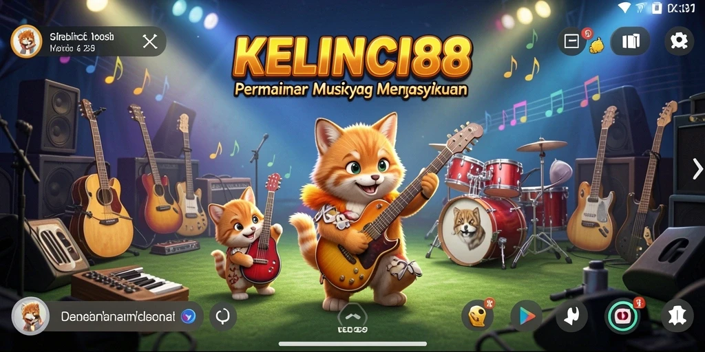 Tampilan gameplay KELINCI88 menampilkan pemain berinteraksi dengan musik.