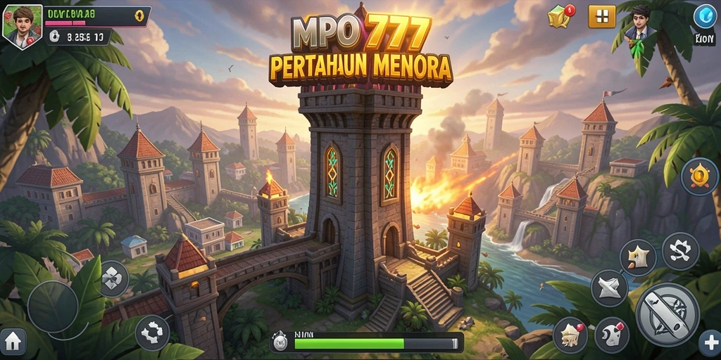 Screenshot MPO777 menampilkan aksi seru dalam permainan Tower Defense.