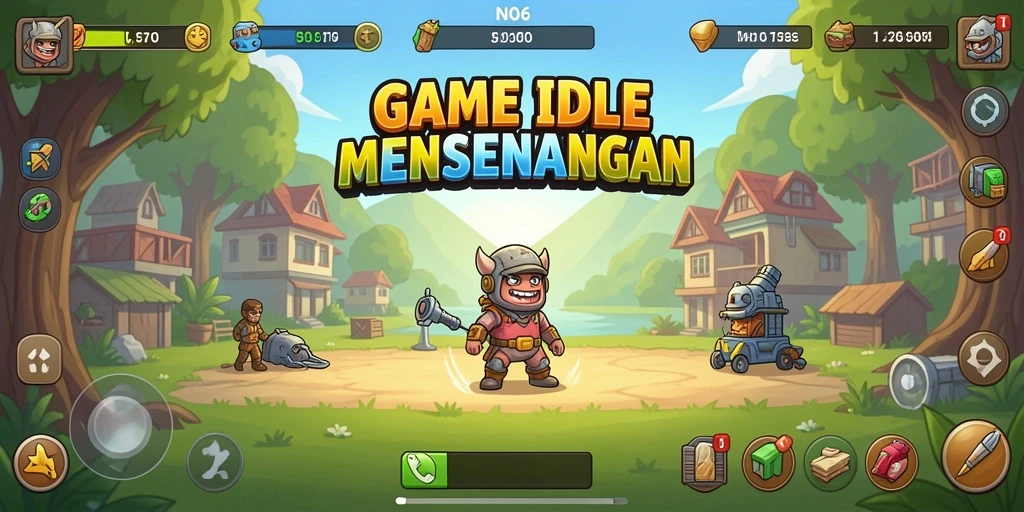 Tangkapan layar N06 menampilkan aksi gameplay Idle yang seru.