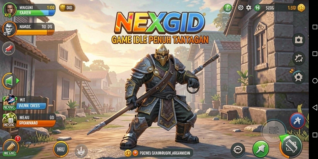 Tampilan gameplay NEXGID yang menarik dan penuh warna.