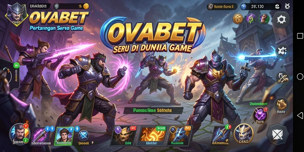 Tangkapan layar utama dari gameplay pertarungan di OVABET.