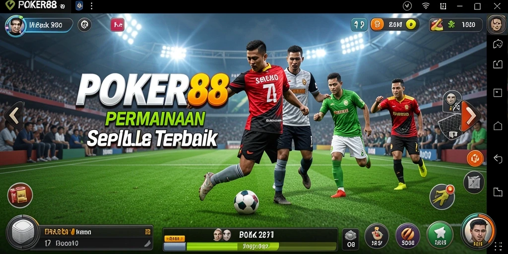 Tampilan aksi seru dalam pertandingan sepak bola POKER88.