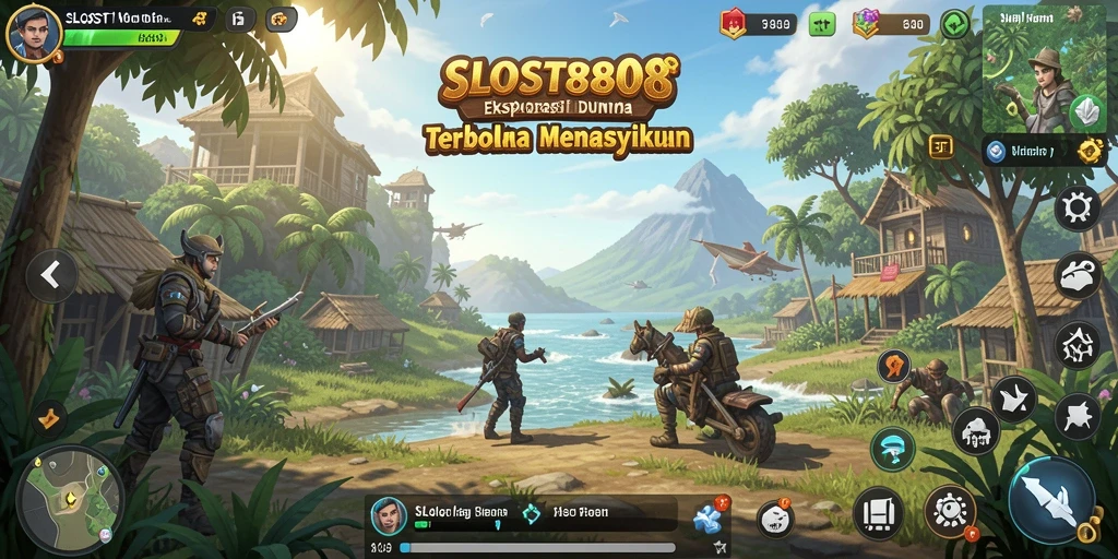 Tampilan gameplay SLOST8808 yang menampilkan dunia terbuka yang luas.