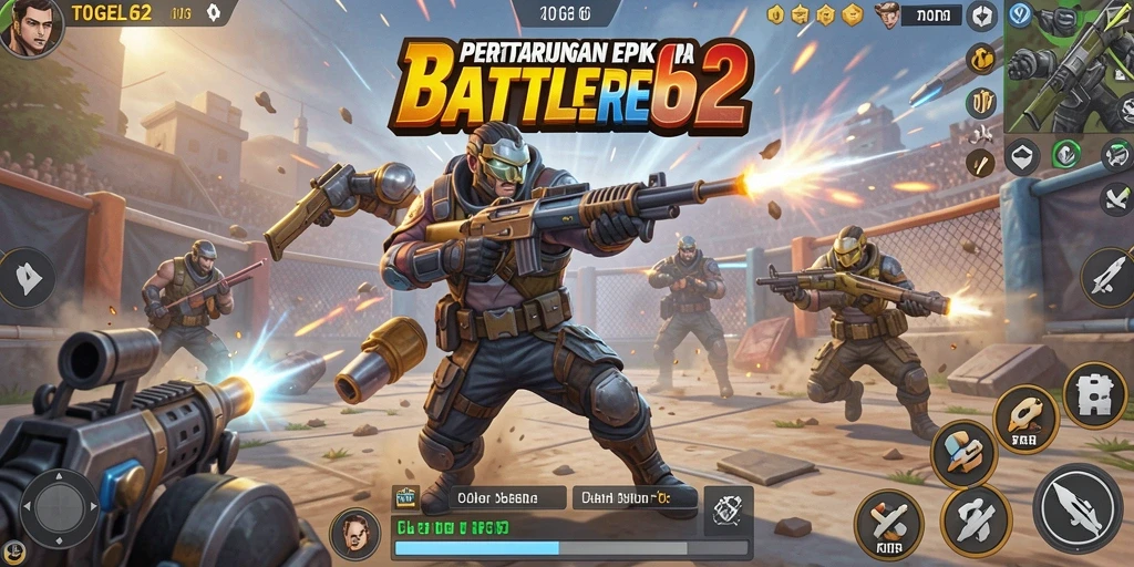 Screenshot gameplay TOGEL62 menampilkan aksi seru dalam pertarungan Battle Royale.
