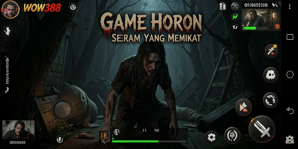 Gameplay Wow388 menampilkan suasana horor yang mencekam dan mendebarkan.